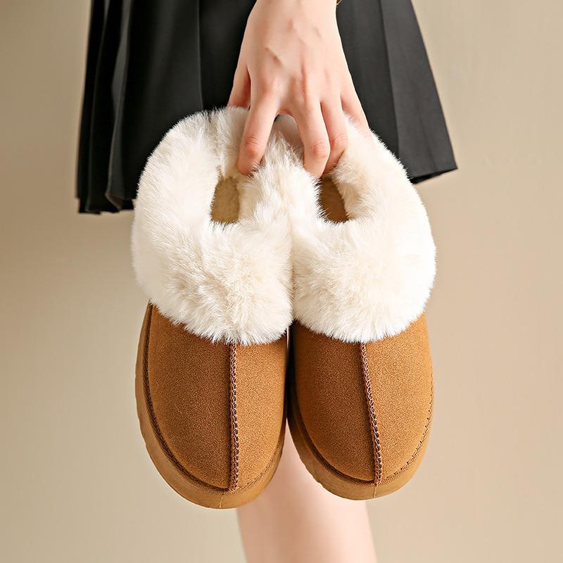 Winter new cotton shoes fashionable and simple short women's boots thickened pedal flat snow boots women