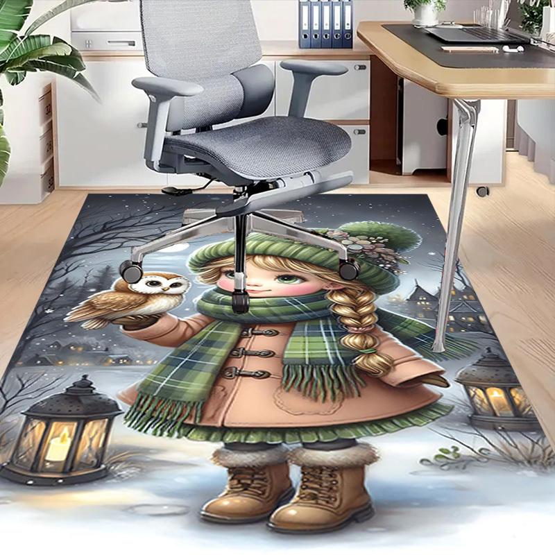 1PC girl winter Extra Large Non Slip Floor carpet, Office, family, Studio   Large Area Rug Indoor Rugs, Bold Statement Piece
