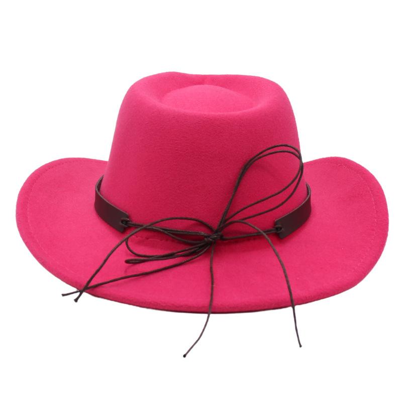 Black Top Hat Western Cowboy Hat Jazz Hat Knight Felt Hat British Retro Woolen Hat