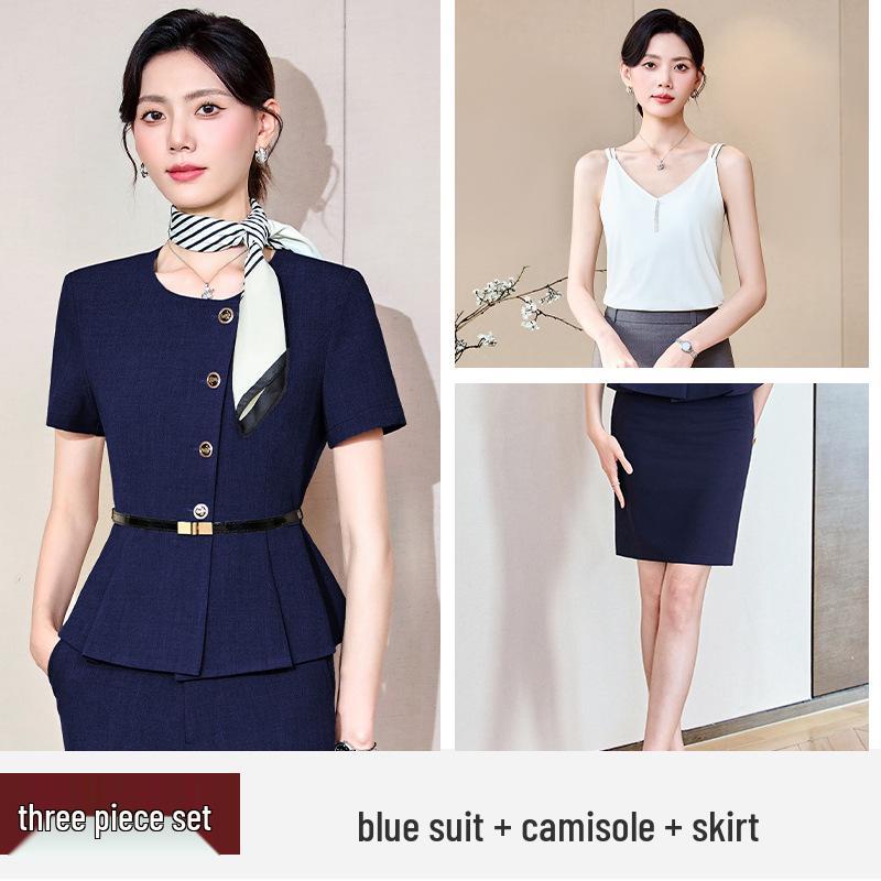 Women's High-End Workwear Set: Elegant Jewelry Store/Hotel Reception Attire