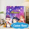Custom Name KPop Cartoon Blanket bed sofa Blanket Flannel Blanket for Camping, Hiking, Picnic Essentials,gift for Fan family