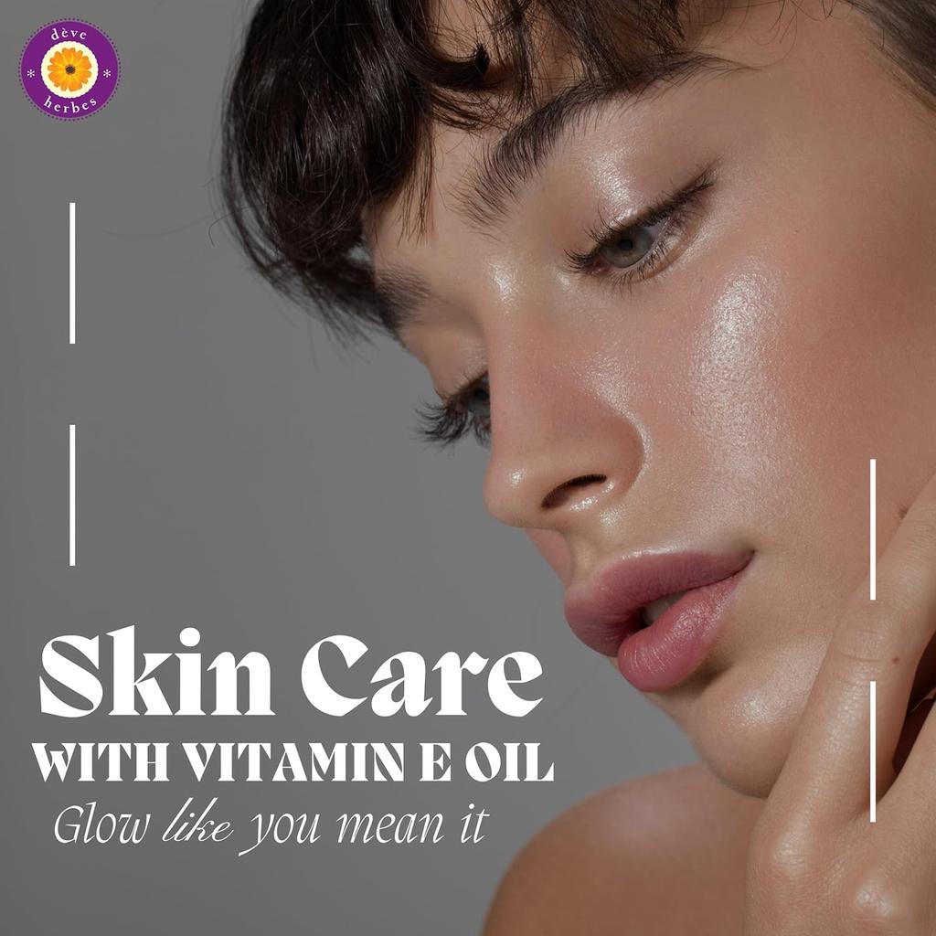 Deve Herbes Pure Vitamin E Oil 100% Natural Therapeutic Grade Steam Distilled for Aromatherapy & Wellness