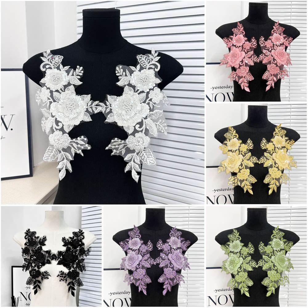 Embroidery Lace Flower Stickers Bead Colored Applique DIY Embroidery Lace  DIY Projects