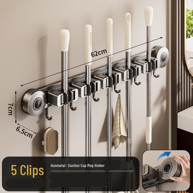 YIXI Wall-Mounted Adhesive Mop Holder