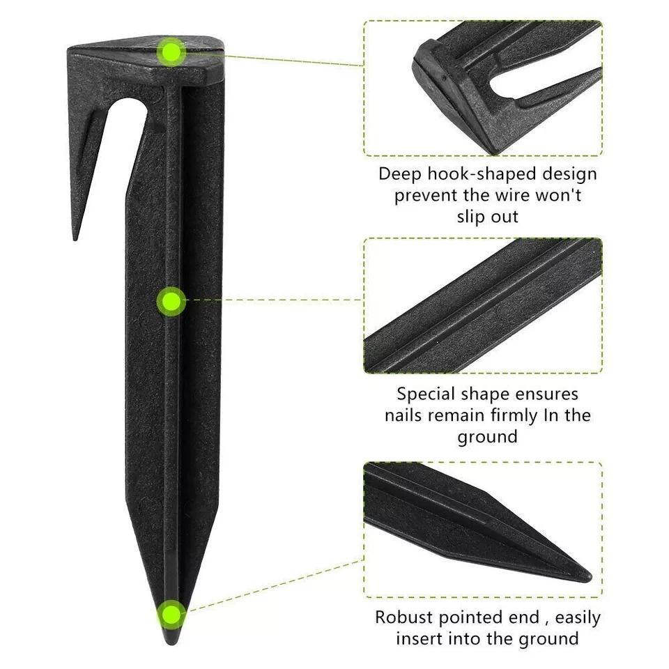 200pcs Lawn Mower Boundary Pegs For Securely Anchoring Robot Mower Perimeter Boundary Cable Lawn Nails Garden Tools Accessories