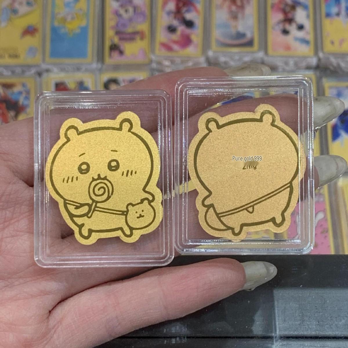 Chiikawa Usagi Daikichi Hachi 999 Fine Gold Phone Sticker - Overseas Edition Collaboration