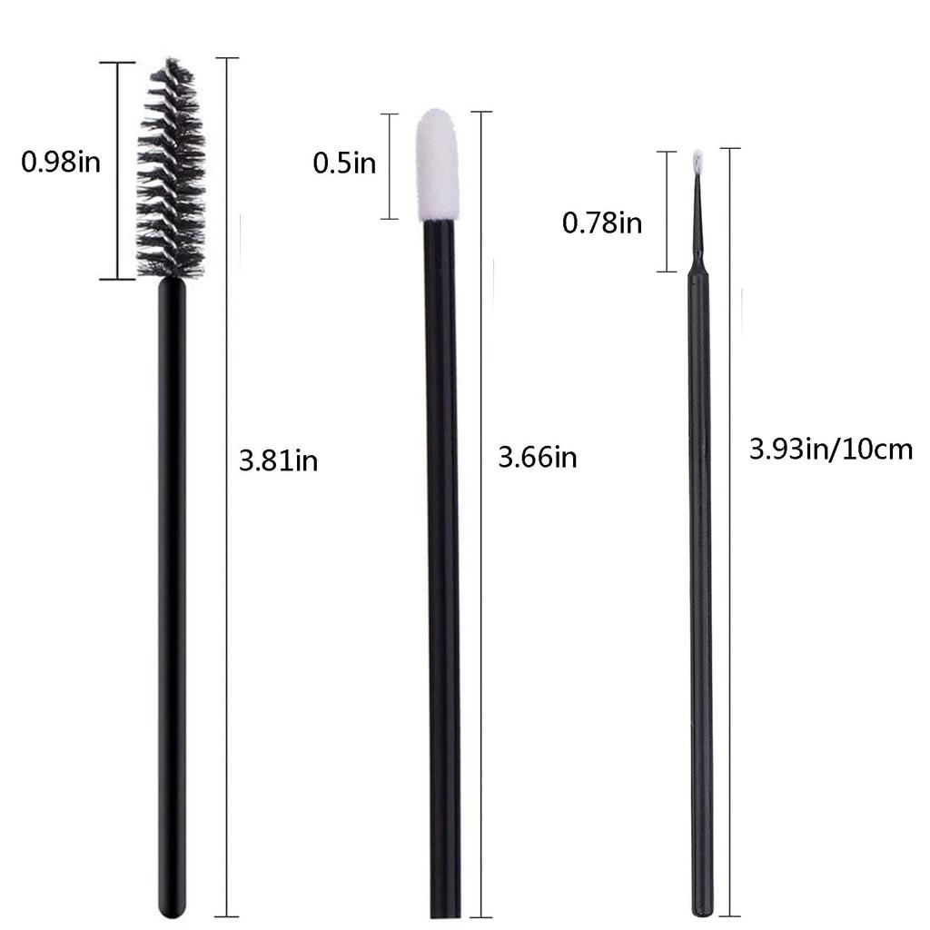 Angzhili Disposable Makeup Applicator Includes Disposable Eyelash Mascara Disposable Lip and Micro Applicator Black 300-Piece Kit, Brushes, Brushes,