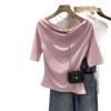 Women's Unique One-Shoulder Mid-Sleeve Top - 2026 Summer Trend