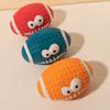 Creative Vibrant Color Squeaky Dog Pete Ball Cartoon Latex Smile Pattern Rugby Dog Toy Bite Resistant Soft Bouncy Grinding Ball Toy
