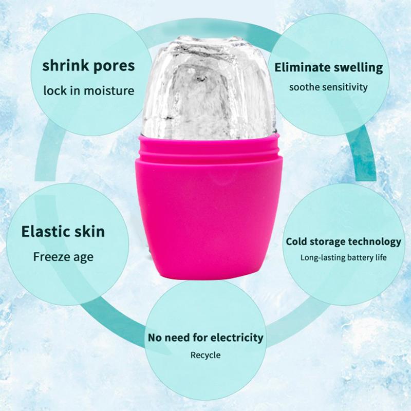 1Pcs Ice Cube Beauty Massage Silicone Ice Mold Summer Reusable Ice Face Roller For Eye Puffiness Ice Facial Roller Shrink Pores