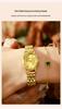 La Baoli Women's Exquisite Oval Dial Gold Watch with Steel Band - Trending Internet Celebrity Style