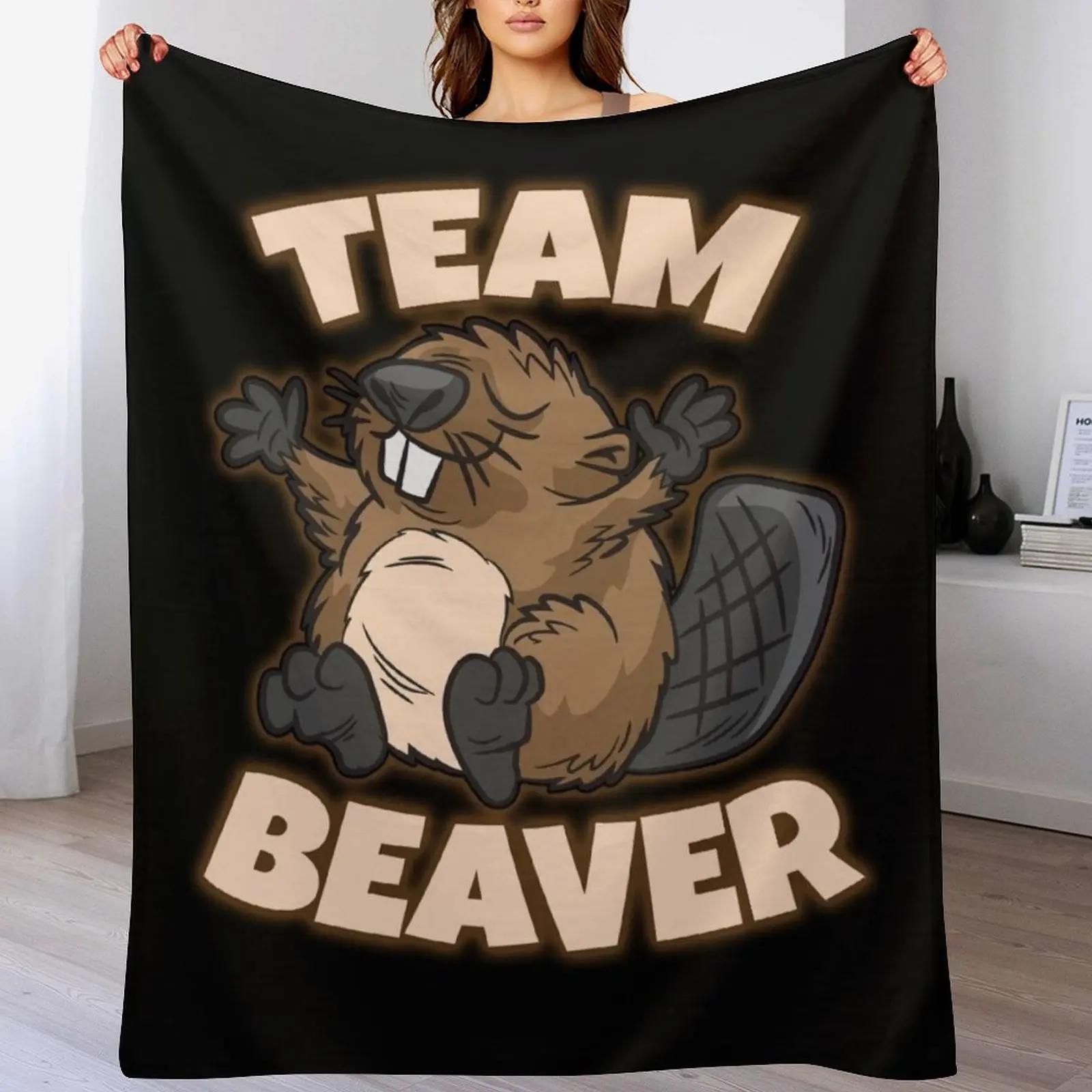 

Team Beaver Throw Blanket Soft Warm Blanket Gift for Men Women Adults 102x76cm(40x30in)