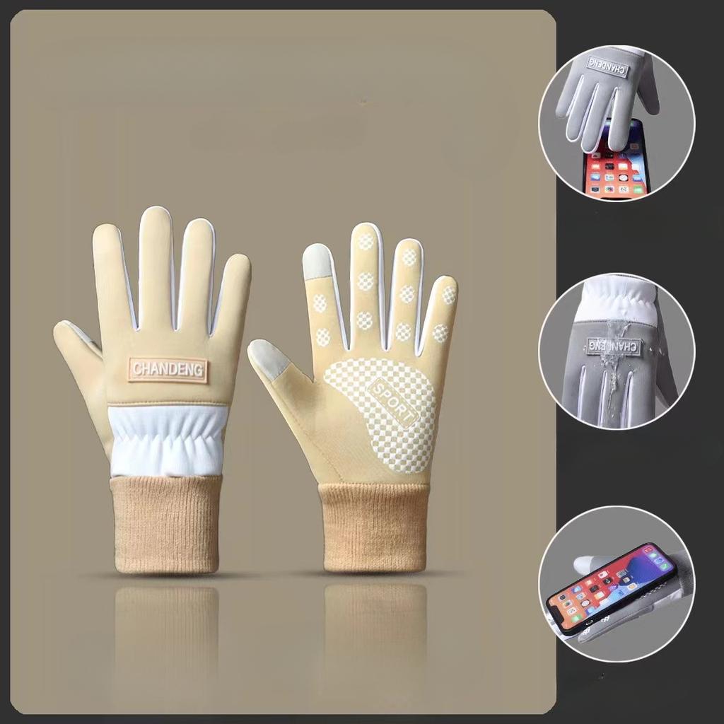 Women Thermal Gloves Waterproof Touchscreen Anti-Slip Outdoor Date Versatile Winter Sports Style