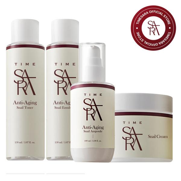 TIME SARA Anti-Aging Snail Foundation 4-Piece Set TIME SARA Snail Toner+Emulsion+Ampoule+Cream