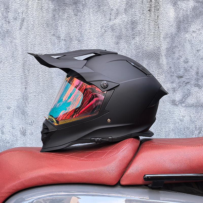 LVS Adult motocross helmet full face cross helmet with 800 off road helmets dot authentication dual lens matching