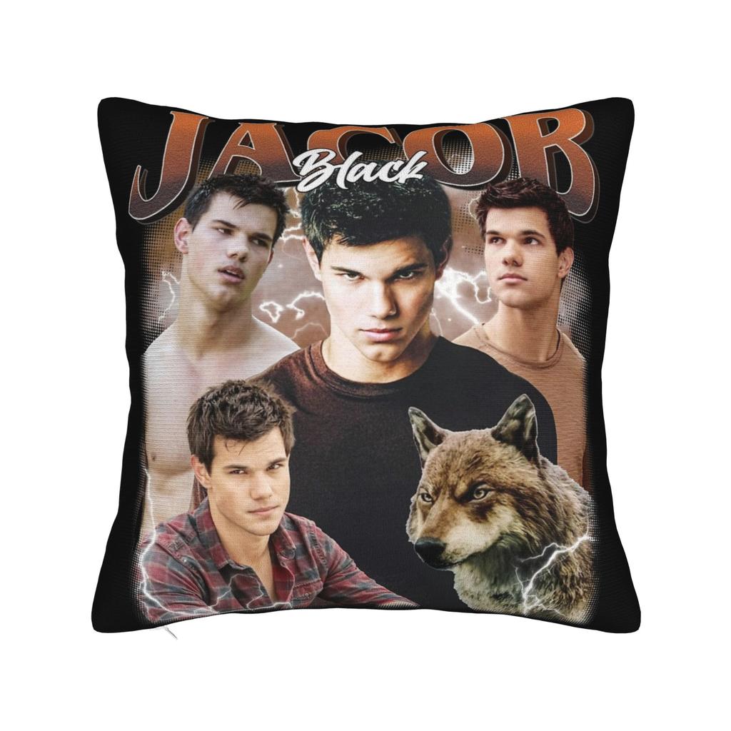Team Jacob Cursed Fan Collage Twilight Pillowcase Soft Fabric Cushion Cover Throw Pillow Case Cover Home Drop Shipping 40*40cm