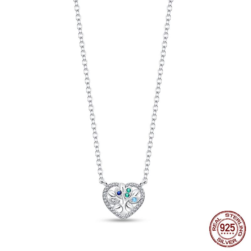 925 Silver Luminous Firefly Heart Shaped Zircon Pendant Necklace For Women Fashion Anniversary Birthday Jewelry Gifts