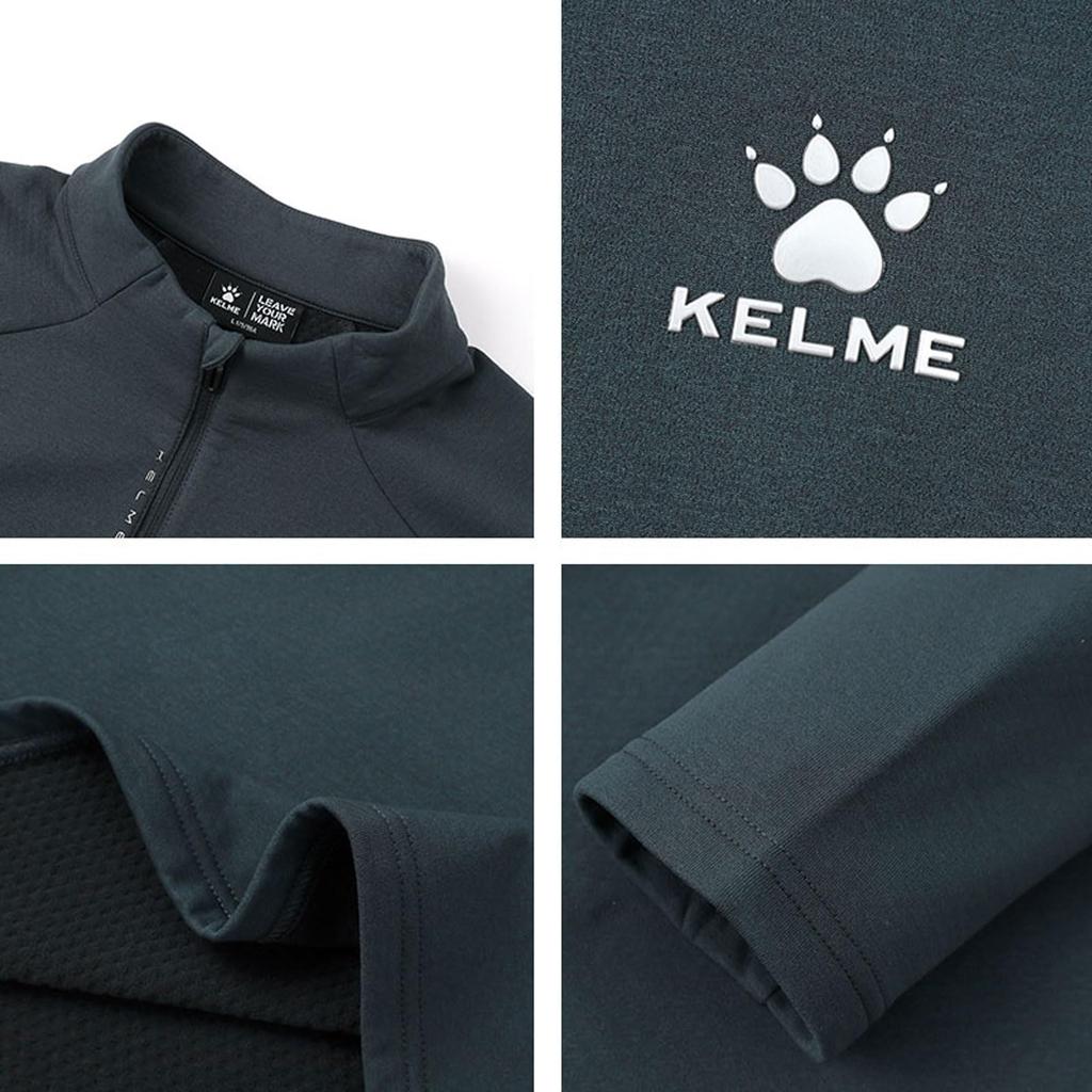 Kelme Men's Long Sleeve Sportswear, Stylish, Loose Fit, Casual, Fall/Winter Shirt (Black, 2XL)