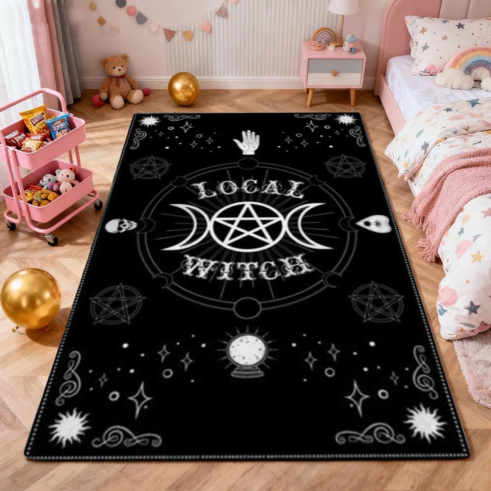 Dark Occult Pentagram Ritual Theme Indoor Rug Allseason Carpet For Bedroom Study Home Decor Halloween Gift