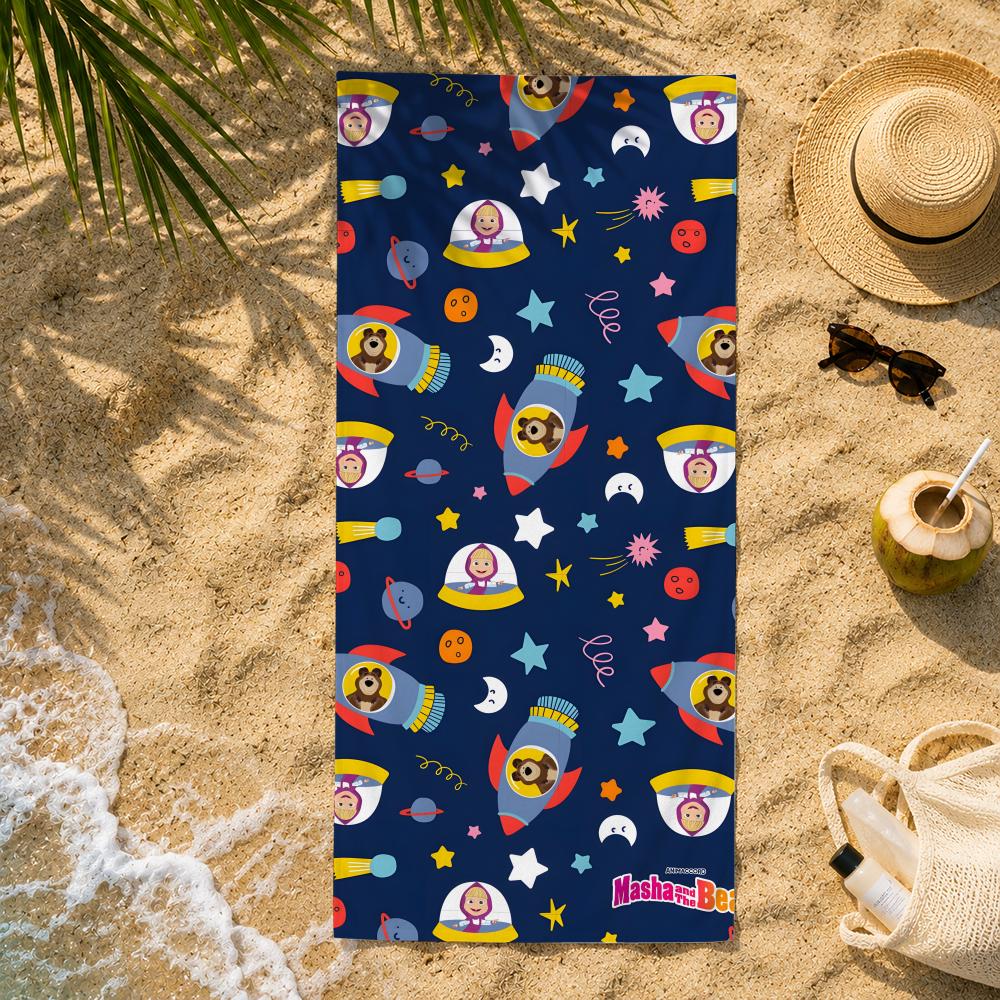 Cartoon M-Masha And The Bears Towel Ultra-Fine Fiber Quick Drying Absorbent Towel, Beach Swimming Vacation Beach Towel