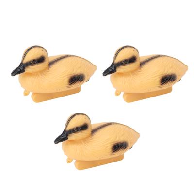 3Pcs Patinho Amarelo Flutuante Realista Plástico Pato Peixe Lagoa Ornamento para Jardim Piscina