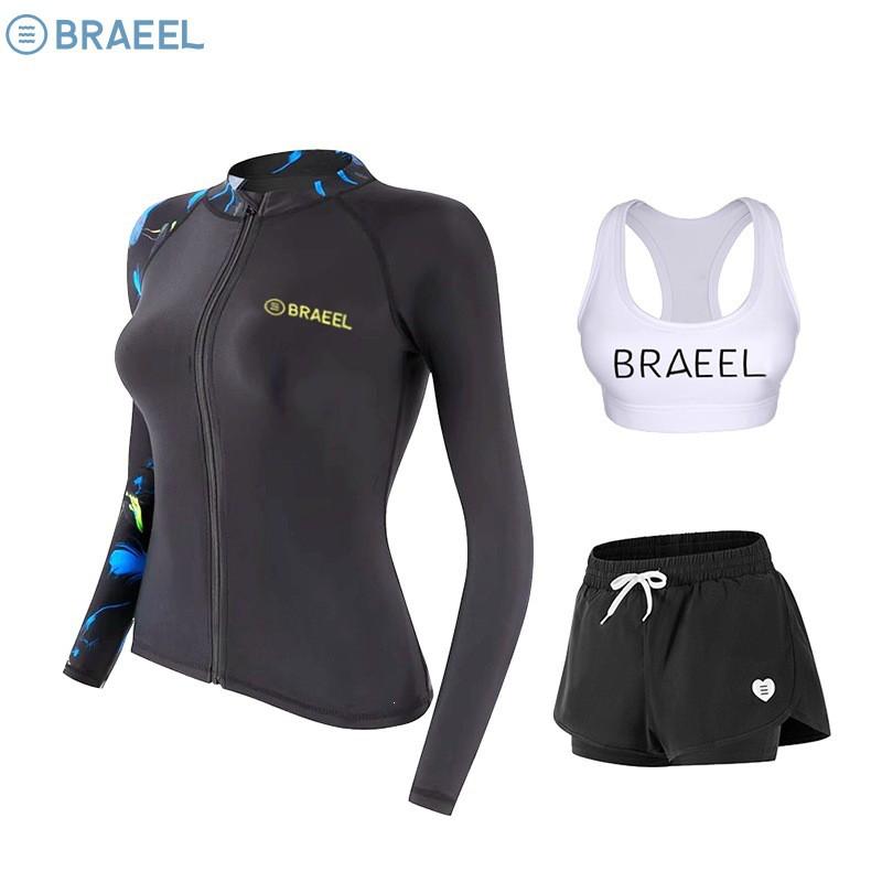 Womens UV Protection Rash Guard Set Surfing Diving Snorkeling Swimming With Long Sleeve Top Shorts Pants