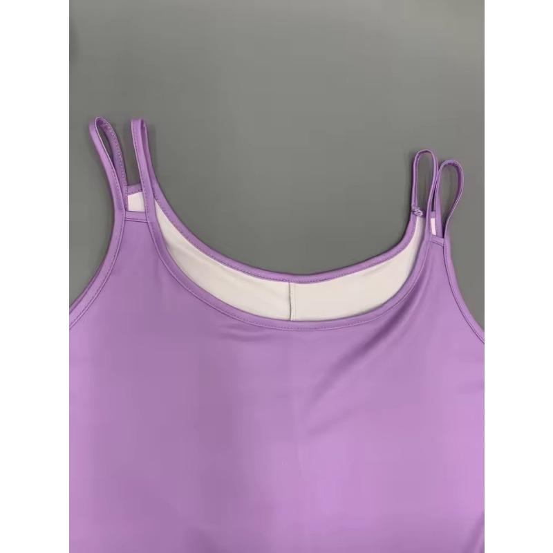 Plus Size Women's Shoulder Strap Dress Summer Round Neck Fashion Gradient Printed Casual Suspender Vest Dresses Women