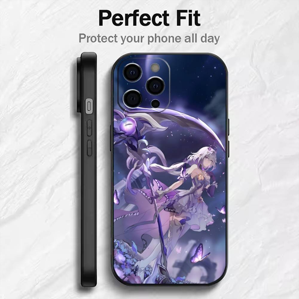 

Amphoreus Cassie Game Star-rail Phone Case For iPhone17,16,15,14,13,12 Plus,Max Soft Silicone Black Cover iPhone16e