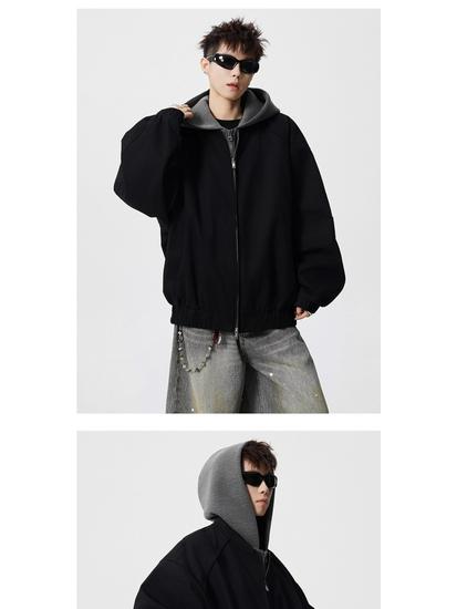 Men's American Hipster Two-Piece Cotton-Padded Jacket: Winter Hooded Streetwear Coat