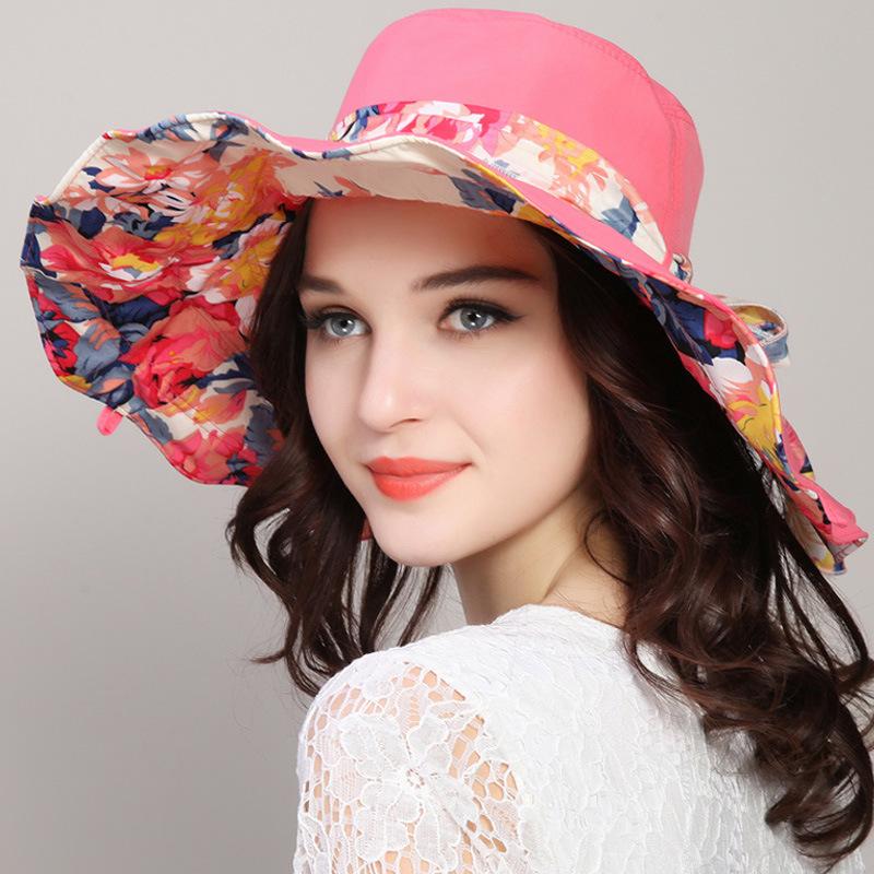 Hat for Women Foldable Fabric Hat for Spring Summer Large Brimmed Sun Hat for Women Outdoor Travel Vacation Beach Sun Protection Beach Hat