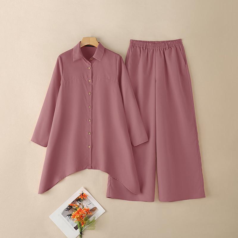 ZANZEA Lässiges zweiteiliges Anzug-Set für Damen mit langärmeliger Bluse und Hose