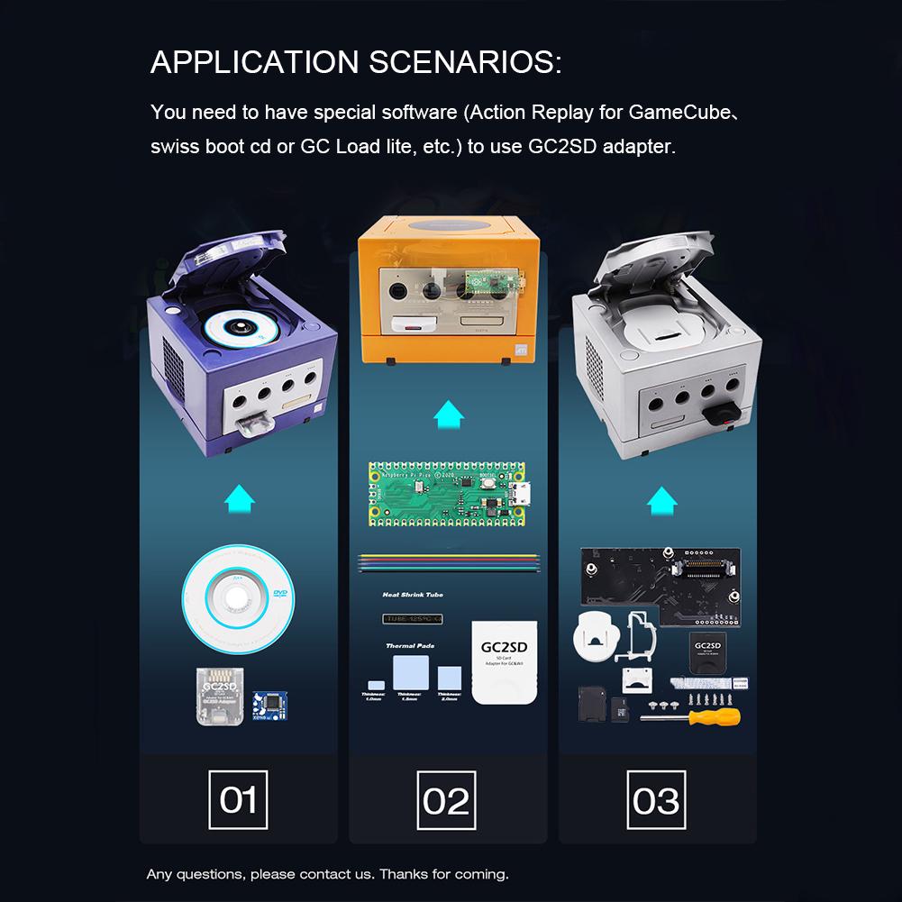 GC2SD Gen2 SD/TF Card Adapter for Nintendo GameCube Wii Enhanced Speed Support Latest Swiss Memory Adapter Easy to Install
