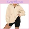 Womens Solid Color Sweatshirt With Pockets And Long Sleeves For Casual Wear