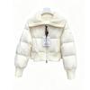 Winter new down jacket women's knitted fake two-piece white goose down warm jacket fashion puff bread jacket