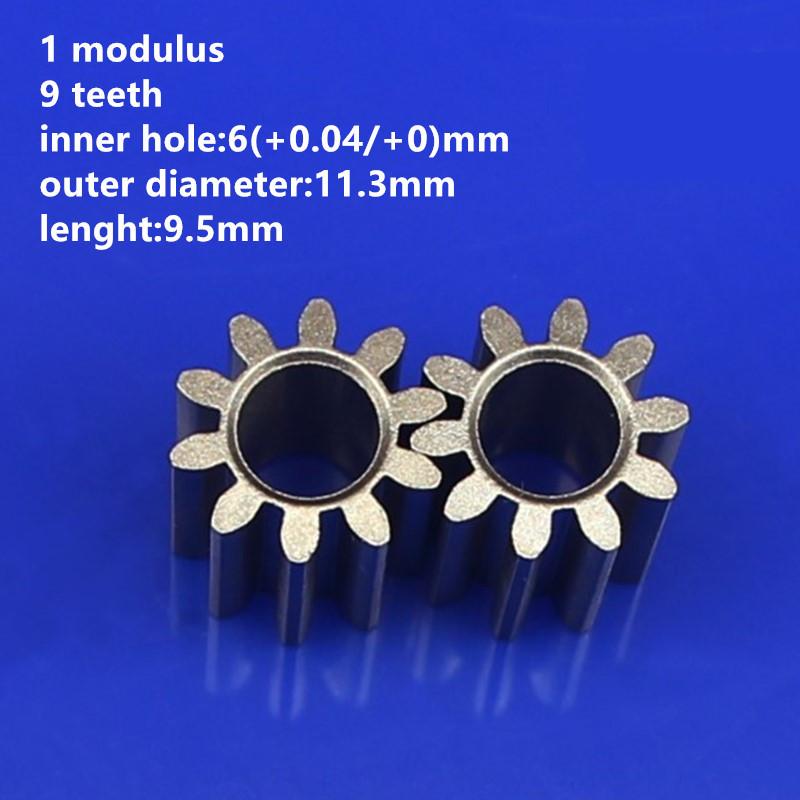 10 stk. Præcisions tandhjul 1 Modul 9 Tænder Indvendig Boring 6mm til Motor Gear