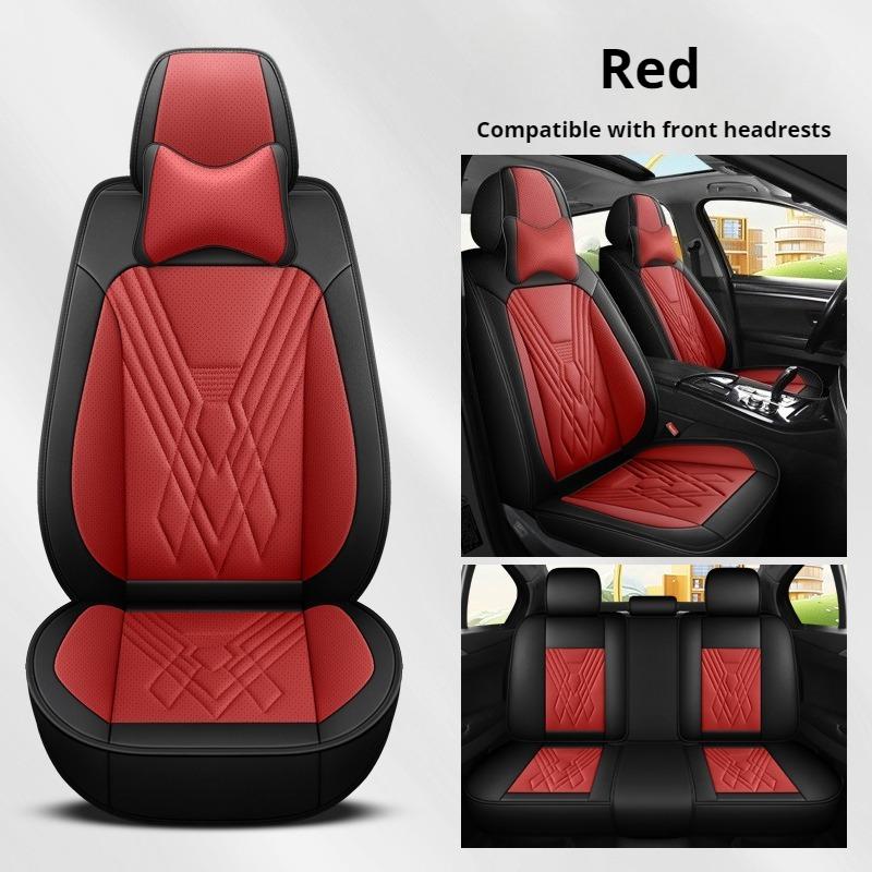 Full Set 5-Seat Premium Nappa Leather Car Seat Covers with 2 Headrest Breathable and Waterproof Seat Covers for Most Cars