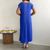 Sleeveless Solid Color Slim Fit Midi Dress with Side Slit Loose Fit Tank Dress for Women Casual Daily Wear