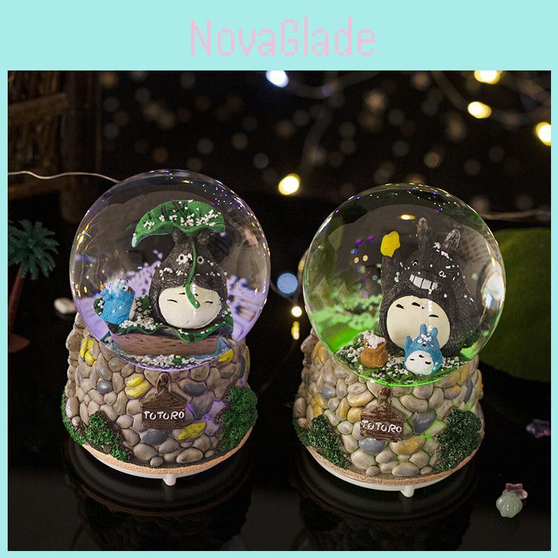 Cute Cartoon Cat Crystal Ball Children's Birthday Gift Lighted Music Box Home Desk Decoration