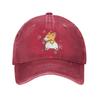 Corgi Butt Pink Paw Print Baseball Cap Unisex Cotton Adjustable Casual Streetwear Outdoor Hat