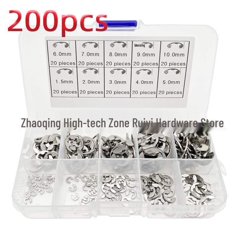 120/200-Piece Stainless Steel 304 E-Clips & Snap Rings Set (M1.5-M10)