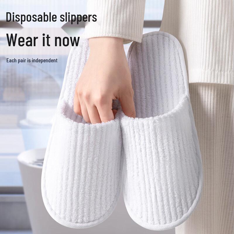 Disposable Coral Fleece Hotel Guest Slippers