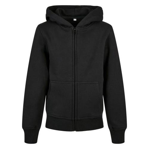 Build Your Brand Childrens/Kids Basic Organic Full Zip Hoodie