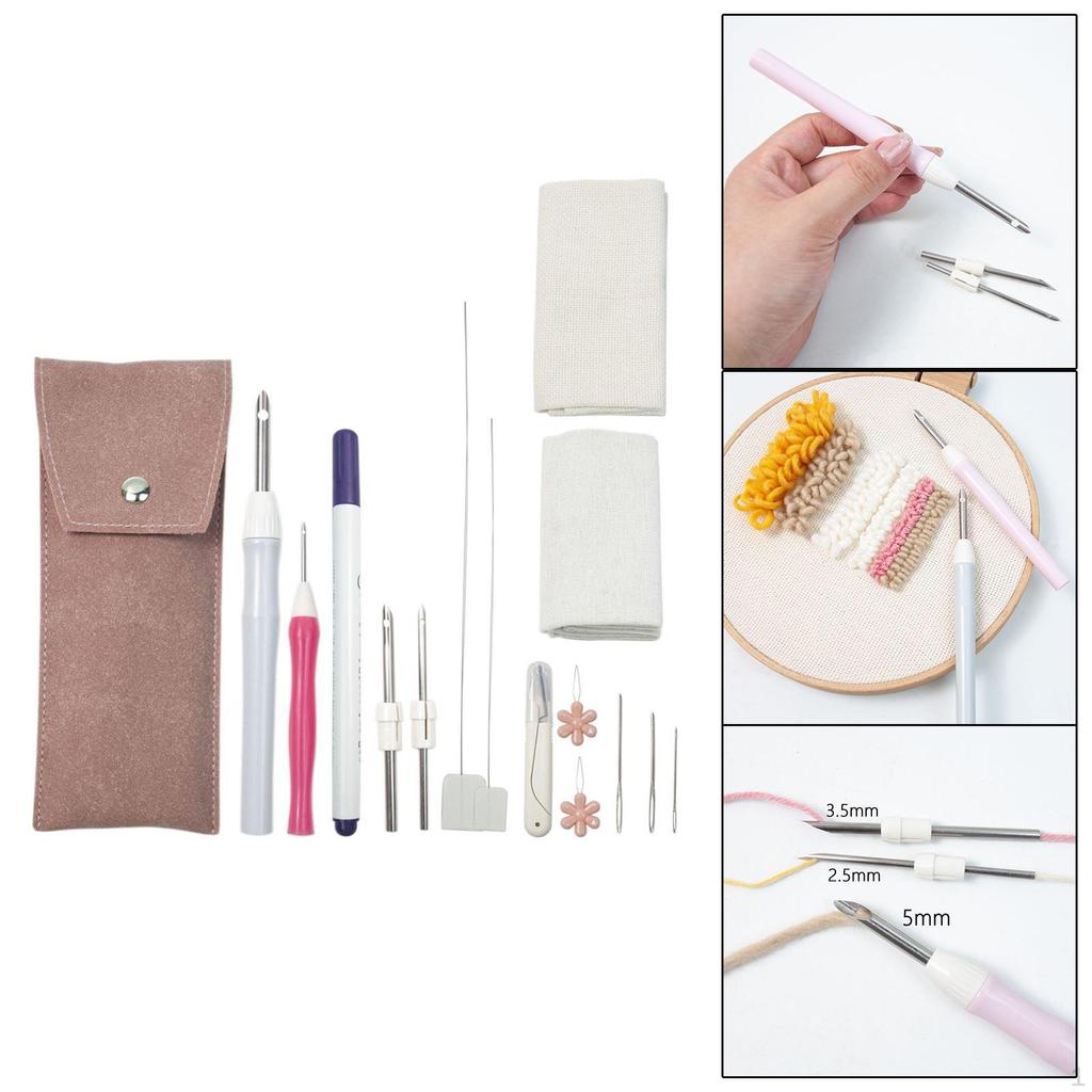 Embroidery Punch Set Handmade Crochet Tool Simple To Use Gift Multifunction Crafts 16 Pieces/Set for