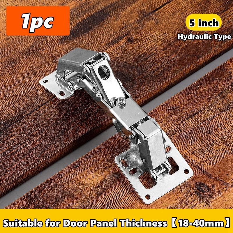 90 Degree Steel Cabinet Hinges No-Drilling Buffer Hinge Kitchen Cabinet Cupboard Hinges DIY Furniture Hardware Tools