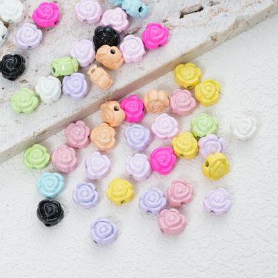 6Mm Alloy Colored Rose Beads Beaded Diy Handmade Necklace Bracelet Ear Jewelry Straight Hole Flower Accessories Material