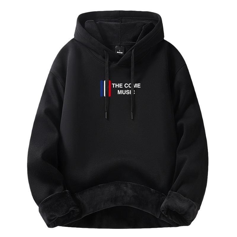 Módní teplá pánská mikina s kapucí, zateplená mikina, pánská nová bavlněná svetr, zahuštěná volná bunda