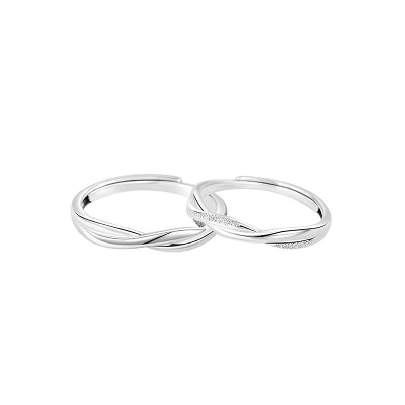 Mobius Couple Ring Set Endless Love Interwoven Open Adjustable Band Unisex Minimalist Niche Promise Ring Fashion Jewelry Gift opening adjustable