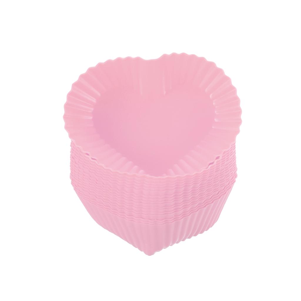 18pcs Heart Reusable Silicone Cupcake Liners Silicone Cake Mold Muffin Cupcake Baking Molds for Wedding Birthday Party