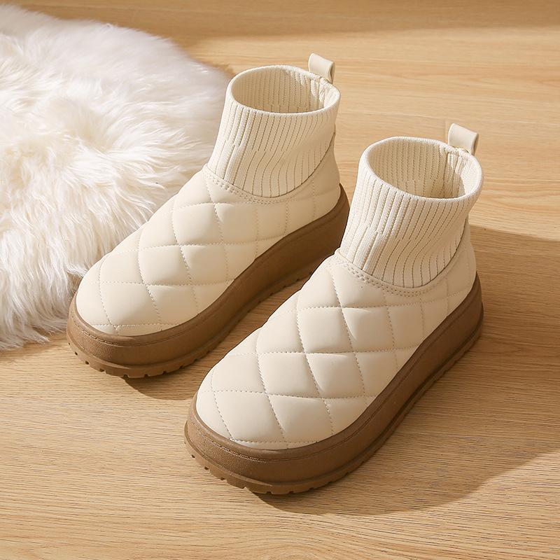 

Fleece high-top boots for women s 2025 winter non-slip versatile new student ins tide Korean version of thermal socks boots cotton shoes K2901 40
