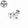 Euro Cross 316L Medical Grade Stainless Steel Star Eye Wing Ear and Lip Stud with Internal Thread